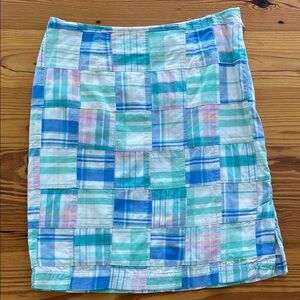 Plaid Madras Skirt - Blue and Green